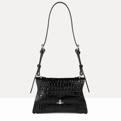 Vivienne Westwood 西太后 Bianca 小号黑色鳄鱼皮单肩包