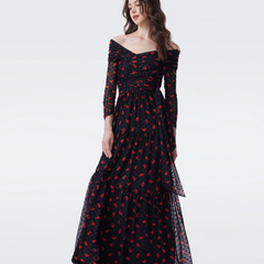 DVF 大开领修身长裙