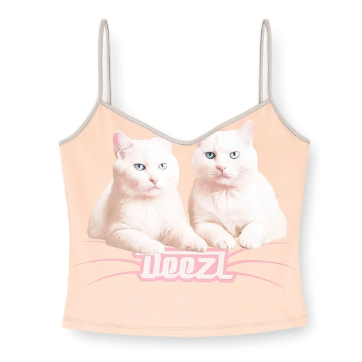 Diesel 猫咪印花吊带