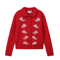 断码捡漏！SHUSHU/TONG 花朵图案针织开衫