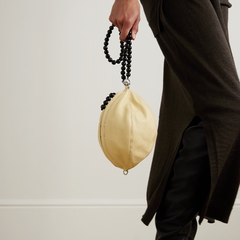 LEMAIRE Ballon 珠饰肩带浅黄色单肩包