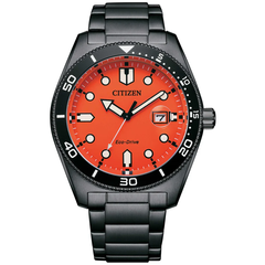 Citizen 经典太阳能石英光动能橙色男士腕表