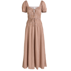 REFORMATION Rhett 格纹编织中长连衣裙