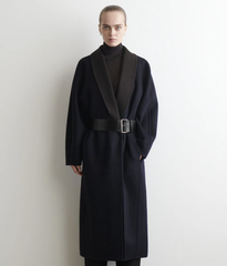 COS 黑色浴袍式大衣