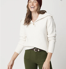 J.CREW 海军领针织衫