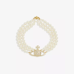 Vivienne Westwood 西太后 三层珍珠土星项链