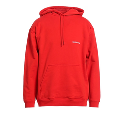 BALENCIAGA 巴黎世家徽标红色连帽卫衣