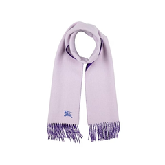 BURBERRY 巴宝莉徽标紫色流苏围巾