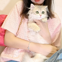 FENDI FF羊毛真丝混纺毛衣