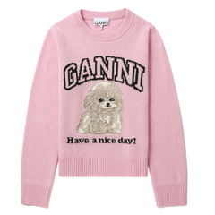2件额外8.5折！GANNI 小狗图案针织衫