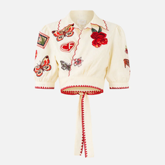 成套更好看！Camilla 系带露脐上衣