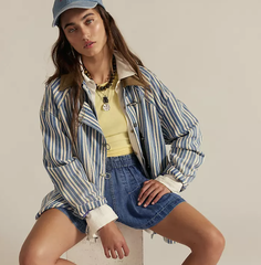 Free People 条纹牛仔外套