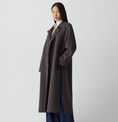 Theory 棕色双排扣羊毛大衣