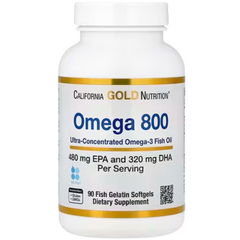 California Gold Nutrition Omega 800 超浓缩 Omega-3 鱼油 90粒