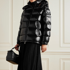MONCLER Maire 黑色连帽羽绒服