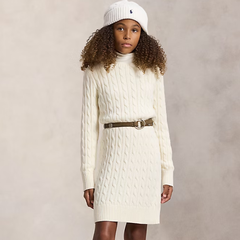 Ralph Lauren 拉夫劳伦大童款绞花针织连衣裙