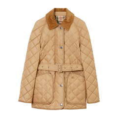 补货！BURBERRY 巴宝莉菱形绗缝束腰夹克