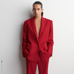 COS 单排扣羊毛混纺西装外套