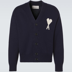 AMI PARIS 爱心徽标V领开衫