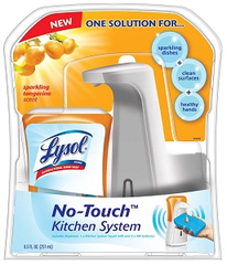 Lysol No Touch Kitchen System 感应式免触摸分液器+橘子味厨房清洁剂，8.5盎司，现仅售$9.5！