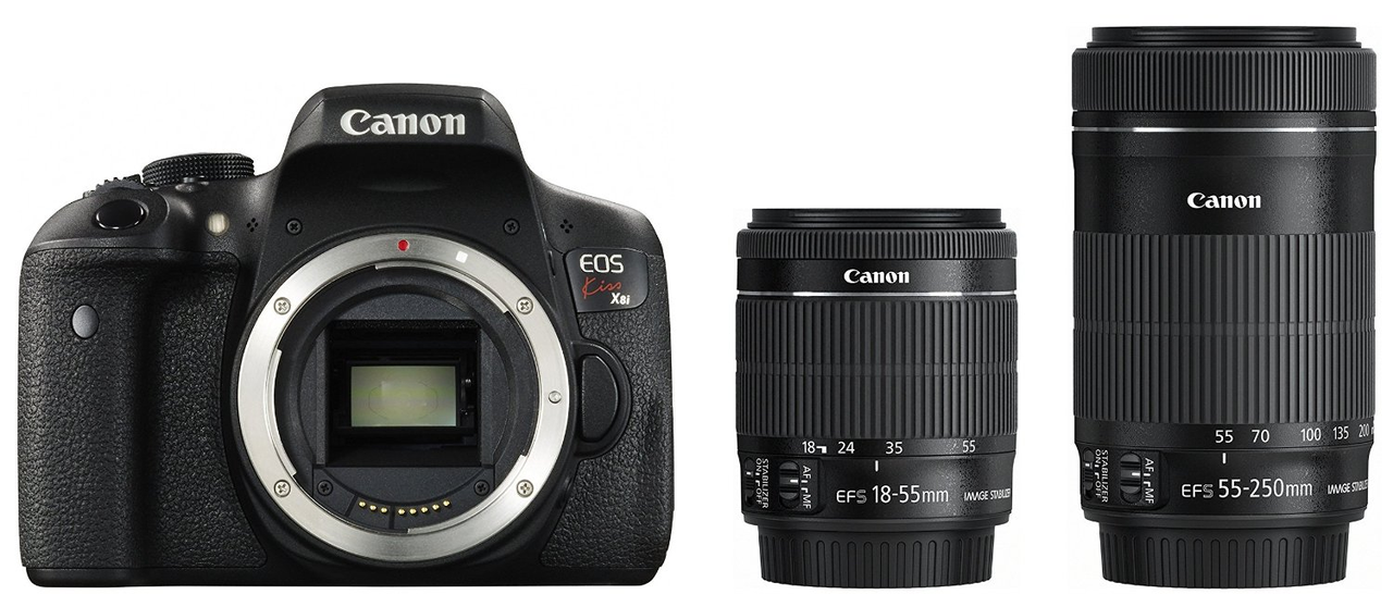 【价格走低】 佳能Canon EOS Kiss X8i 单反相机双镜头EF-S18-55mm/EF-S55-250mm 套装  116400日元（约5855元）
