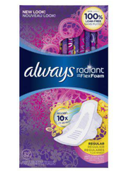 Always Radiant Infinity 超薄护翼卫生巾32片装 $5.97（约39元）