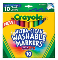 Crayola 绘儿乐 经典可水洗细头马克笔 10支 $3.77（约24元）