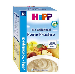 Hipp 喜宝 宝宝辅食 有机水果、牛奶谷物米粉 500g*4盒 新低13.8欧（约99元）