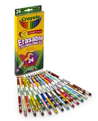 Crayola 绘儿乐 24色 可擦长款铅笔 $4.47（约28元）