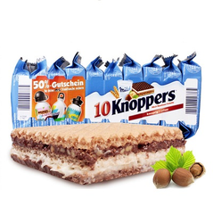 内有德国转运攻略哦~Knoppers 牛奶榛子巧克力威化饼干 25g*192个 新低54.79欧（约399元）