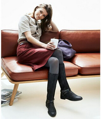 【德亚直邮】ECCO 爱步 女式微跟翻皮质感绑带长靴 2色 新低111.76欧（约800元）