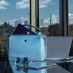 Farfetch全球免邮，Fendi*新雾霾蓝Dotcom手提袋到货 $2264（约14716元）