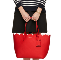 额外75折！Kate Spade lily *enue carrigan 贝壳边红色手袋 $156（约1014元）