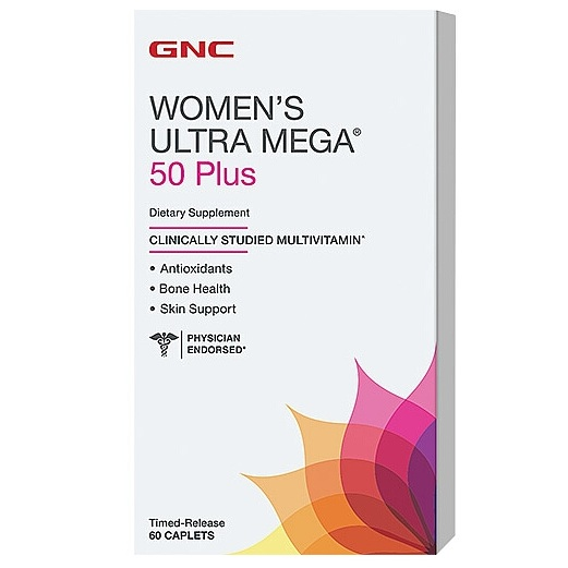 GNC Women's Ultra Mega® 50 Plus 50岁以上女性复合维生素60粒 $9.99(约65元)