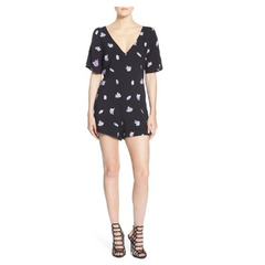 6折！潮牌Wildfox V领黑底水晶图案 连体裤 $92.4（约634元）