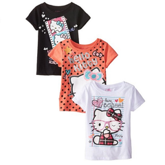 Hello Kitty 女童短袖T恤 3件装 $11.28（约79元）