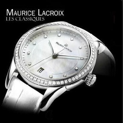 Maurice Lacroix *Les Classiques 典雅纯白镶钻女表 $879.99（约6029元）