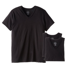 近期低价！Calvin Klein 卡尔文·克莱恩 男士纯棉V领T恤 3件装 $20.23（约143元）