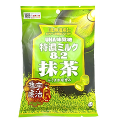 凑单好物！UHA 悠哈特浓牛奶夹心8.2抹茶糖/绿茶糖 84G×6袋 1027日元（约69元）