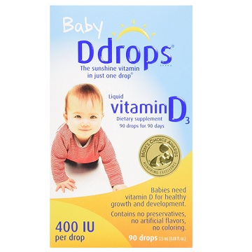 【中亚Prime会员】Ddrops 400IU Vitamin D3 婴儿维生素滴