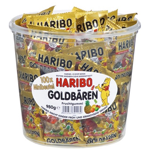 【55专享】包邮+立减！Haribo 哈瑞宝 软糖 100小袋 980g 9.98欧（约75元）