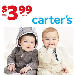 年度大促！Carter's：卡特童装 海量鞋服 低至$3.99起！
