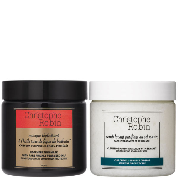 【神价】定价降低！满2件6.5折！Christophe Robin 海盐舒缓洗发膏+刺梨发膜套装 250ml×2 价值£94