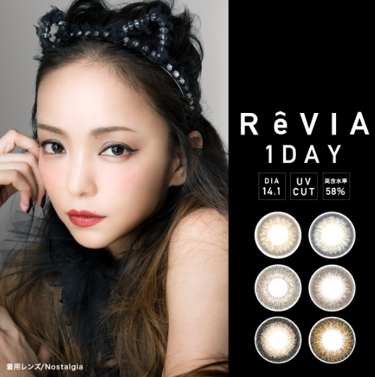 安室奈美惠代言：ReVIA 彩色隐形日抛14.1cm直径10枚入