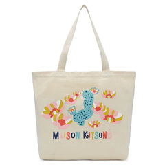 彰显品位的平价单品！Maison Kitsune 拼色印花帆布袋 $41（约297元）