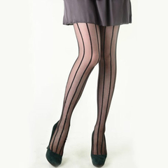 日本制造：Frifla 细竖条纹显*连裤丝袜 FP08-04 黑色 540日元（约34元）