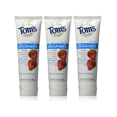 凑单好物！【美亚直邮】Tom's of Maine 无氟儿童牙膏 草莓味 119g *3支装