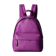 COACH Polished Pebble Leather Mini Campus Backpack 紫色背包 $129.99（约942元）