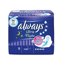 Always Ultra 系列 无荧光剂夜用卫生巾 9片