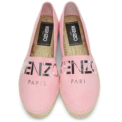 Kenzo Pink Suede Logo Espadrilles 女款粉色logo图案草底鞋 $125（约905元）
